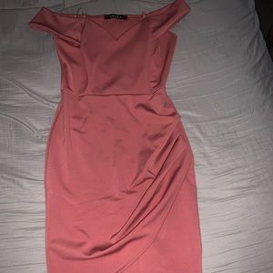 Pink off the shoulder dress